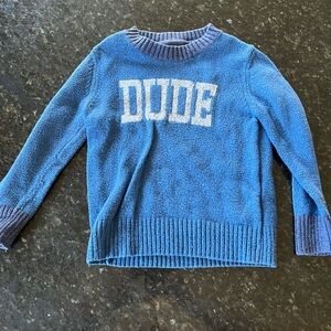 GAP Blue and White Crewneck Sweater